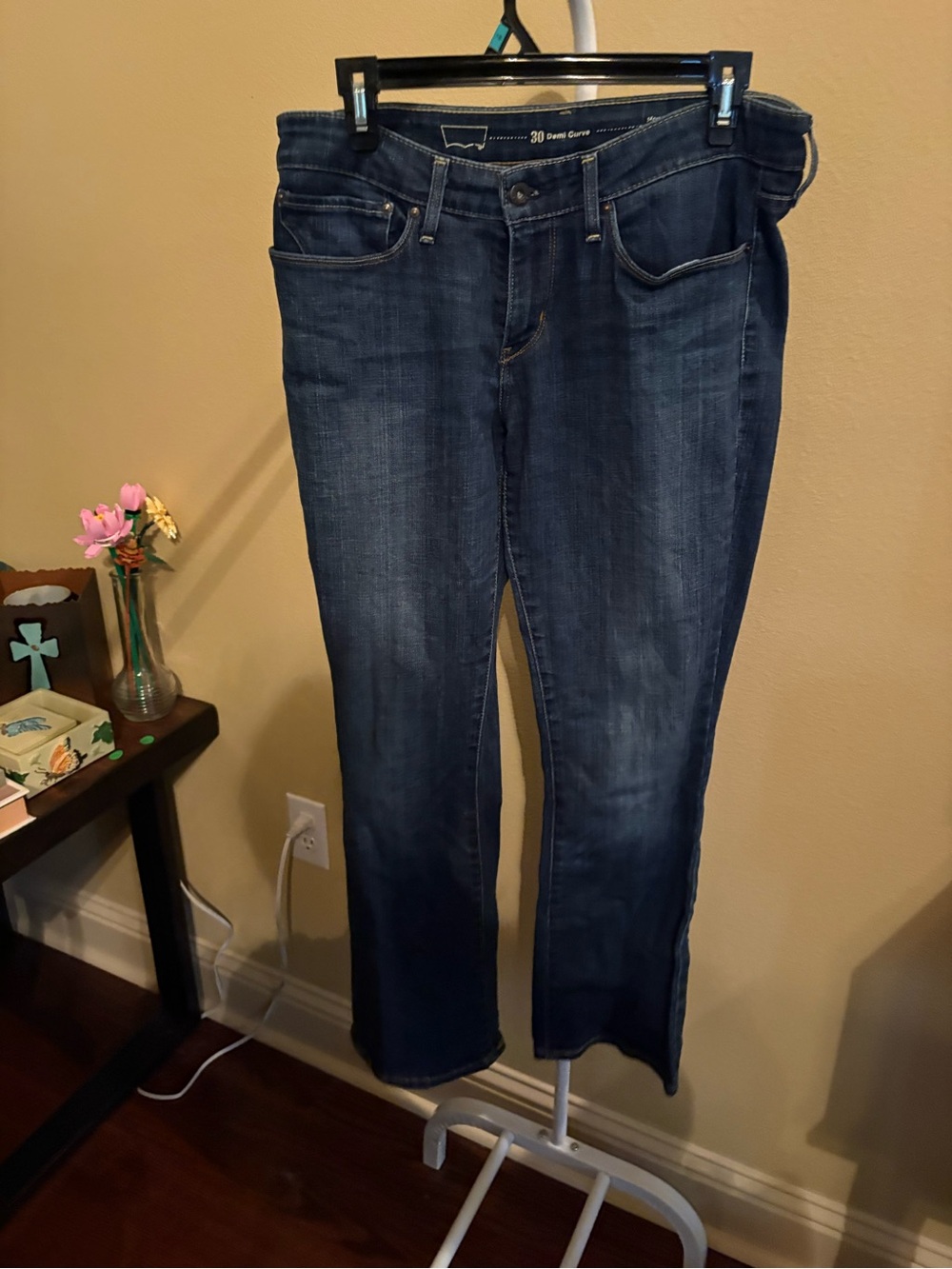 Levi’s Dark Blue Modern Rise Bootcut Straight Jeans